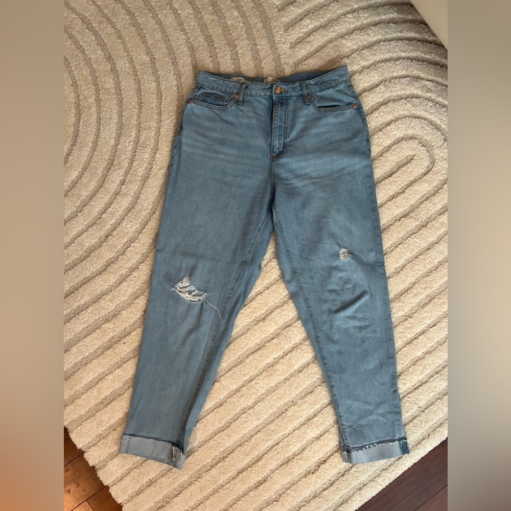 Distressed Mid-rise Boyfriend Jeans